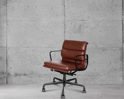 Vitra Eames EA217 Brown Leather Softpad Black Frame